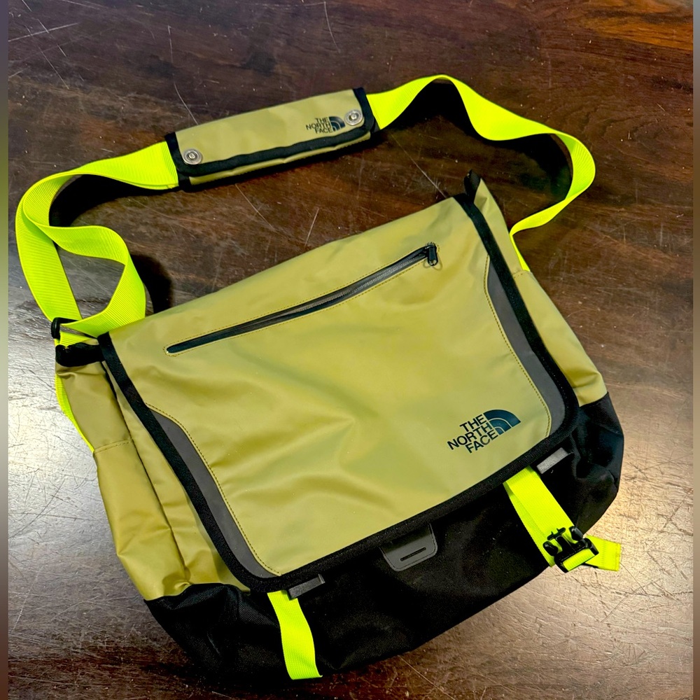 The North Face messenger bag.